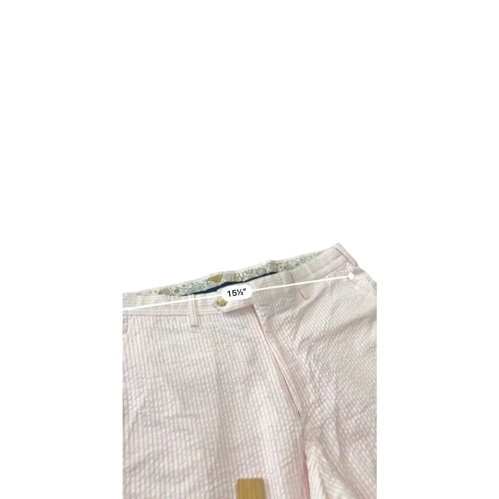 Country Club Prep Pink Seersucker Pants Men 34x32 Derby Wedding Preppy Golf prep